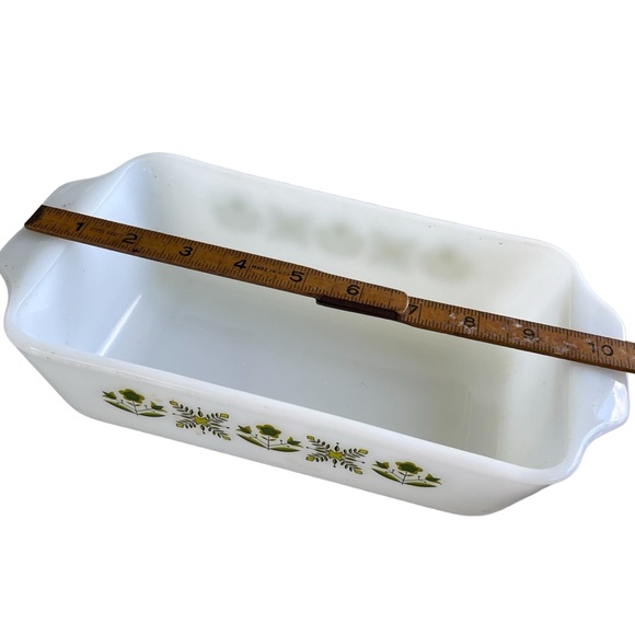 Vintage 60s-70s Anchor Hocking Fire King Meadow Green Loaf Pan 1 QT, Rectangular - Picture 6 of 6
